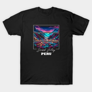 Peruvian Sacred Valley of the Incas Neon Art T-Shirt